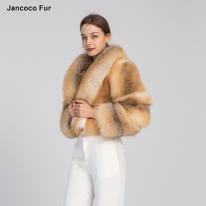 Trasporto veloce di Lusso Cappotto di Pelliccia di Volpe Naturale Giacche Reale Cappotto di Pelliccia Con Grande Collo di Pelliccia - Product Image 3