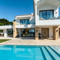 Villa Prefabbricata Moderna in Acciaio, Dimensioni Personalizzabili, Struttura in Acciaio Leggero, Casa Prefabbricata Resistente al Vento 121mph, Villa di Lusso