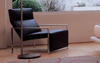 Fauteuil de salon moderne pour hôtel ou villa, avec structure en acier inoxydable et revêtement en velours, fauteuil d'appoint en cuir véritable pour la détente