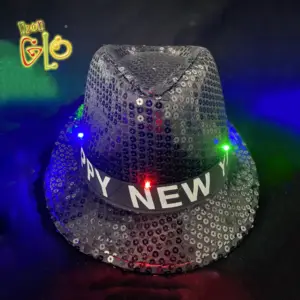 Cappello con Display a Led per bagliore illuminato sport da festa uomo donna capodanno Fedora