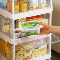 Armoire de rangement pliable en plastique transfrontalière, multifonctionnelle, grande capacité, modulaire, à ouverture frontale, avec roulettes