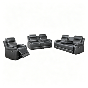 Sofá Seccional Modular Europeo Cuadrado Reclinable de Lujo y Confortable con Mesa Abatible y Consola de Almacenamiento - Product Image 4