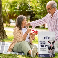 Vitahealthy OEM/ODM Semua Kapsul Organ Sapi Organik Alami dari Sapi yang Diberi Makan Rumput 6 in 1 Suplemen untuk Kesehatan Organ Kapsul Organ Sapi
