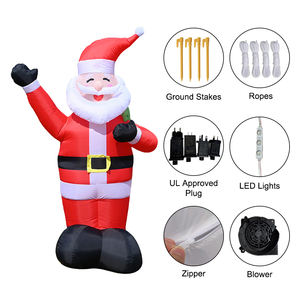 ซานตาคลอสเป่าลมขนาด 6 ฟุต พร้อมไฟ LED สำหรับตกแต่งงานปาร์ตี้วันหยุดคริสต์มาสกลางแจ้ง - Product Image 6