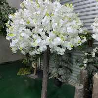 Arbre artificiel de fleurs de cerisier rose vif, effet toucher réel, fausse décoration Sakura avec arbre fleuri pour Noël ou Halloween