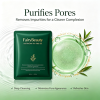 Masque facial en feuille personnalisable à l'huile d'arbre à thé pour le nettoyage des pores, l'équilibrage du sébum, l'élimination des imperfections et le contrôle de l'excès de sébum, effet rafraîchissant