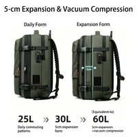 Sac à dos à compression sous vide avec pompe à air intégrée, extensible, étanche, pour ordinateur portable, idéal pour les voyages d'affaires, personnalisable avec logo, vente en gros