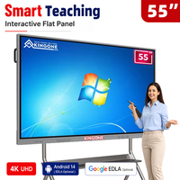 KINGONE 55 pouces écran tactile panneau tableau blanc numérique intelligent 4K tableau blanc interactif pour l'enseignement et les réunions