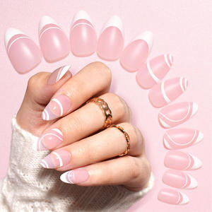 <span class=keywords><strong>Uñas</strong></span> Postizas Francesas en Oferta, <span class=keywords><strong>Uñas</strong></span> de <span class=keywords><strong>Almendra</strong></span> <span class=keywords><strong>Cortas</strong></span> sin Rastro, Piezas de Manicura Prefabricadas, <span class=keywords><strong>Uñas</strong></span> Removibles - Product Image 3