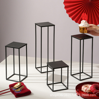 Wedding Birthday Dessert Table Black Display Stand Pastry Cake Serving Tray Party Food Display Rack for Event Decoration