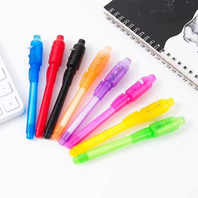 Multi-Functional LED  Pen Plastic Invisible Ink Pen for Kids Fun DIY School & Party Activities Gift