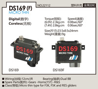 DUALSKY DS169 9g Mini Servo Ultra-Mince Haute Précision Plastique & Métal Aileron F3K F5K Glider RC Plane Servo