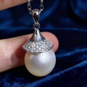 31438DIY Pearl Accessories S925 Silver <b>Pendant</b> 10-14mm Beads Empty Support Concealer Necklace <b>Pendant</b> <b>Crystal</b> <b>Pendants</b> Charms - Product Image 4