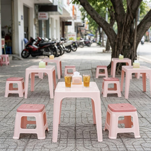 Plastic Outdoor Rectangular Modern <b>Dining</b> <b>Table</b> Stackable <b>Foldable</b> Extendable Lightweight Durable Pastel Color Waterproof PP - Product Image 6
