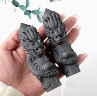 Tour de cristal de Shungite noire naturelle sculptée à la main en forme de dragon, obélisque de guérison pour la décoration intérieure et le Feng Shui, vente en gros