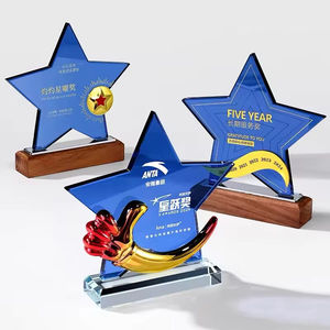 Tùy Chỉnh Cao Quý Thiết Kế Mới Giải Thưởng Mảng Bám Trophy Màu Xanh Sao Pha Lê Giải Thưởng Với Khác Nhau Căn cứ Trophy - Product Image 1