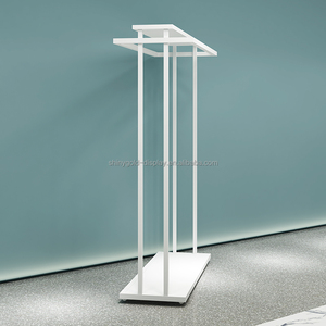 Tienda de ropa Tamaño personalizado Tienda de ropa Estante de exhibición de ropa Soportes de ropa <span class=keywords><strong>Boutique</strong></span> Estante de ropa <span class=keywords><strong>blanco</strong></span> para <span class=keywords><strong>Boutique</strong></span> - Product Image 6