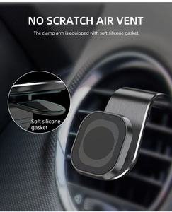 Support de téléphone de voiture flexible à aimant puissant en forme de L pour grille d'aération, en ABS, universel pour appareils de 4,5 à 6,5 pouces - Product Image 4
