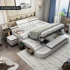 Fabrika fiyat popüler modern tasarım elektrikli güzellik ayarlanabilir ahşap kablosuz akıllı yatak pembe uzaktan kumanda kral yatak odası takımı - Product Image 2