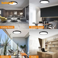 Hofoled – plafonnier LED ultramince de 12 pouces, 24W, design moderne et rond, montage encastré, idéal pour une chambre à coucher, un salon, une cuisine ou une maison