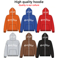 Vente en gros de sweats à capuche zippés intégraux en molleton 100% coton, style streetwear, pour fabricants de vêtements, personnalisables avec fermeture éclair