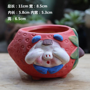 Jolies jardinières pour plantes succulentes, peintes à la main, petites, créatives, personnalisées, en <span class=keywords><strong>poterie</strong></span> grossière, respirantes, décorations d'intérieur - Product Image 4