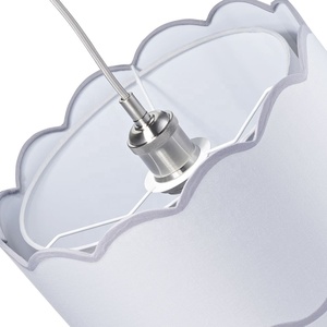 Ấm cúng handmade trẻ em đèn bông vải Mặt dây chuyền đèn 2 Tier đám mây hình dạng sóng bóng râm cho trong nhà treo trang trí ánh sáng - Product Image 3