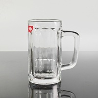 HXGLASS Gelas Transparan Bebas Timbal 16oz Kapasitas Besar Motif Nanas dengan Pegangan untuk Teh Kopi Mug