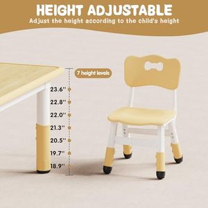 <span class=keywords><strong>Table</strong></span> et chaises <span class=keywords><strong>multi</strong></span>-<span class=keywords><strong>activités</strong></span> pour enfants de 2 à 8 ans, <span class=keywords><strong>table</strong></span> pour tout-petits, hauteur réglable, bureau pour tout-petits, 31,5 po de longueur x 23,6 po de largeur et ensemble de chaises - Product Image 3