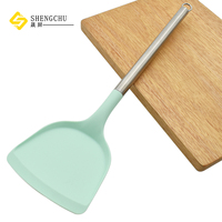 Spatule en silicone de haute qualité pour la cuisine domestique Restaurant avec poignée en acier inoxydable