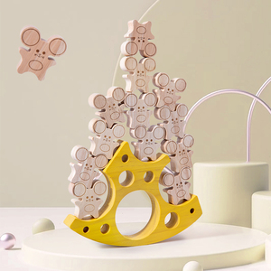 Blocchi da Costruzione Impilabili Personalizzati, Giochi di Equilibrio, <span class=keywords><strong>Puzzle</strong></span> DIY Topo e Formaggio, Giocattoli Educativi per Bambini e Bambine - Product Image 3