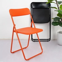Chaise pliante en métal noir robuste et moderne, avec rembourrage renforcé, de qualité commerciale, en acier, pour événements extérieurs, maison et bureau