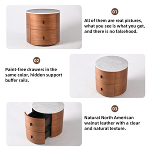 Ý tối giản bằng đá cẩm thạch Tủ đầu giường thân thiện với môi rắn gỗ lưu trữ thiết kế hiện đại formaldehyde miễn phí Bàn Cạnh Giường ngủ - Product Image 3