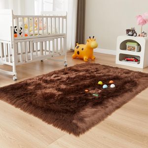 Soffice tappeto <span class=keywords><strong>Shaggy</strong></span> Area coperta in finta pelliccia di montone tappeti Fuzzy tappeto peloso per soggiorno, camera da letto, arredamento della stanza della scuola materna - Product Image 3