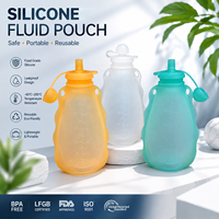 Nouveauté : Bouteille d'eau en silicone de qualité alimentaire sans BPA, sac de conservation du lait maternel réutilisable, pochettes souples en silicone pour aliments pour bébés