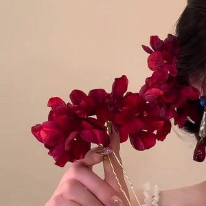 Elegant Resin Flower Hair Clip Women's Headwear 13CM Wedding Floral Decorate Accessory - Product Image 2
