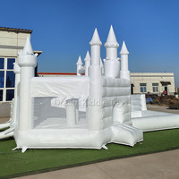 Toboggan de piscine gonflable en PVC blanc décoré pour mariage pour enfants videur gonflable fosse à balles