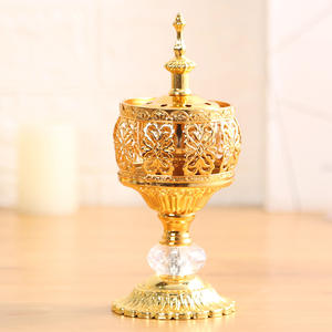 Bruciatore di incenso in arabia pizzo metallo <span class=keywords><strong>oro</strong></span> piccolo porta incenso decorazione Ramadan bruciatore di incenso per l'arredamento della casa - Product Image 5