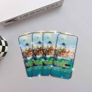 อุปกรณ์ป้องกันกระจกนิรภัยใสกรอบเพชรกลิตเตอร์สำหรับ <span class=keywords><strong>iPhone</strong></span> 16/16pro/16 plus/ 16PROMAX - Product Image 4