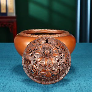 Juego de incensario de bronce de 14 pulgadas, hecho a mano, de cobre, con cuenco, para uso religioso en el hogar u oficina - Product Image 1