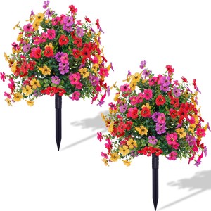 Bouquet de violets artificiels en forme de <span class=keywords><strong>boule</strong></span>, arbres topiaires, fausses fleurs résistantes, faux arbustes artificiels pour la décoration de porche - Product Image 3
