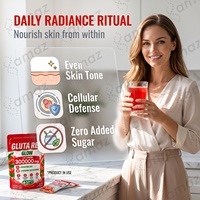 Poudre de glutathion et de lycopène à marque privée avec CoQ10, saveur tomate, 30 sachets individuels, service OEM ODM, emballage personnalisé, approvisionnement en gros