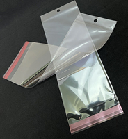 Sacs en plastique transparents autocollants avec trou de suspension pour cartes, pochettes d'emballage en plastique OPP transparentes à fermeture hermétique