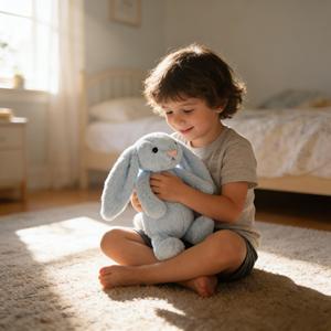Jelly Bunny Lapin en peluche moyen <span class=keywords><strong>bleu</strong></span> timide, jouet en peluche doux, cadeau d'anniversaire idéal - Product Image 6