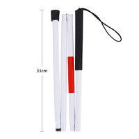 Canne de marche pliable en alliage d'aluminium, légère, blanche, confortable et facile à utiliser, bâton tactile, classe I, durée de conservation 1 an