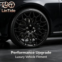 Rines de Aleación Forjados Negros Brillantes Personalizados de Primera Calidad, Diseño de Malla de 25 mm, Aptos para Sedanes de Lujo, SUV, Piezas de Carreras