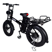 Vélo électrique tout-terrain 20 pouces avec pneus larges 4.0, 7 vitesses, batterie lithium-ion 48V, moteur sans balais, assistance électrique, compatible neige