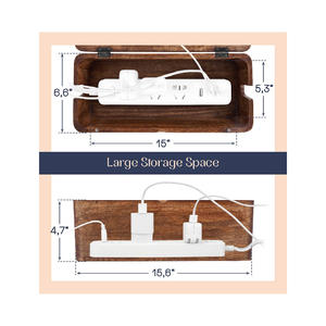 Boîte de gestion des câbles en bois, amélioration de l'habitat, organisateur de cordon, décor d'hébergement - Product Image 4
