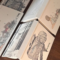 Nouveau carnet illustré « Angel Girl » à couverture rigide et reliure agrafée, journal mignon de style japonais, portable, avec couverture en papier, idéal comme cadeau.