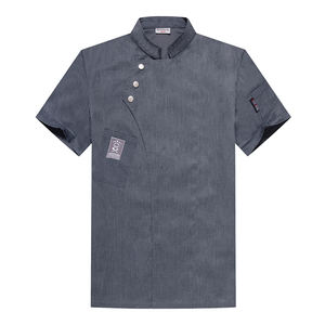 <span class=keywords><strong>Camicie</strong></span> a manica corta <span class=keywords><strong>per</strong></span> il lavoro in uniforme del ristorante Giacca da cuoco con chiusura a scatto da cucina moderna Fast Food - Product Image 3